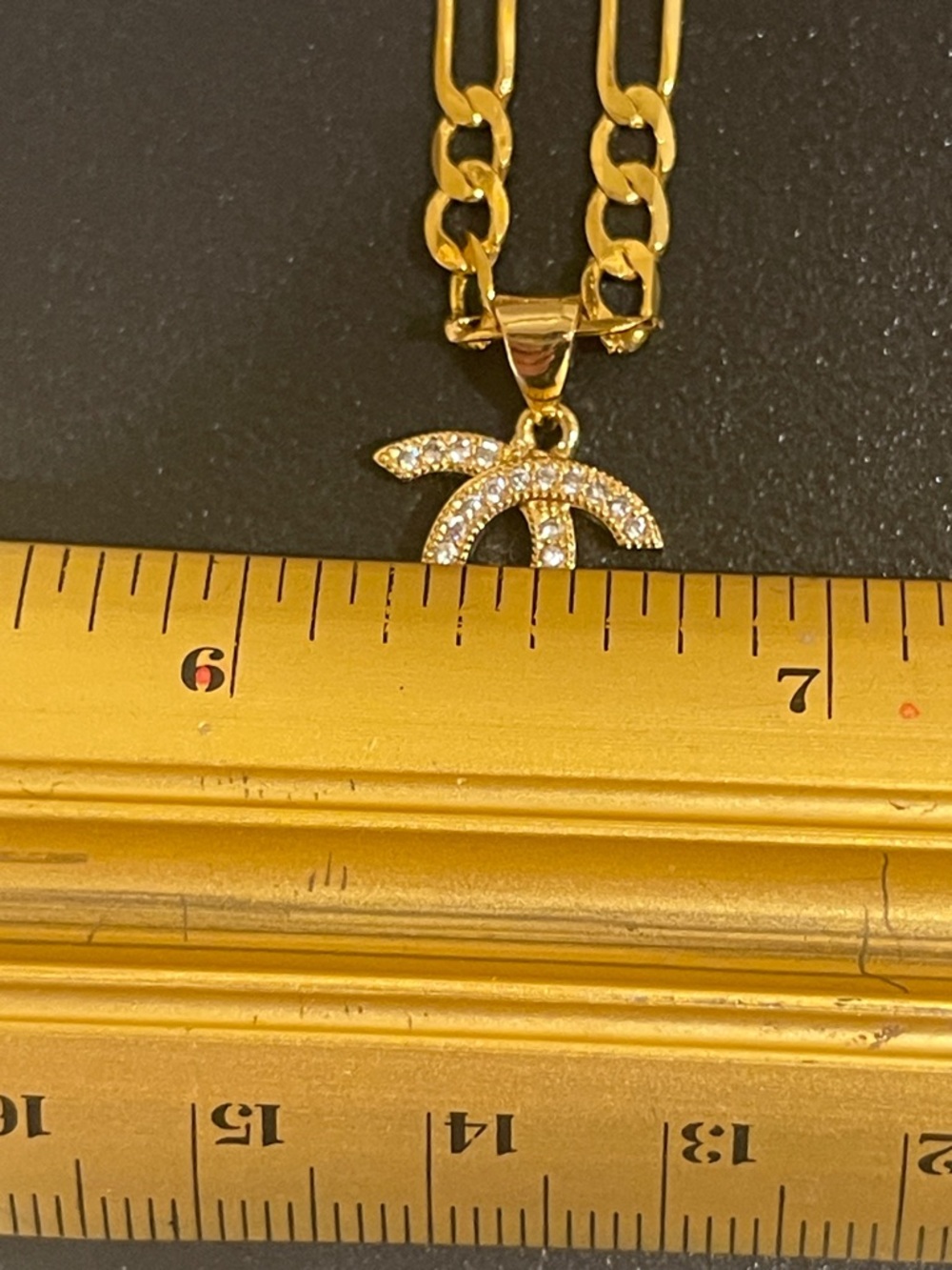 Chanel Gold-Tone Interlocking Logo Pendant And Chain Necklace - Picture 7 of 10